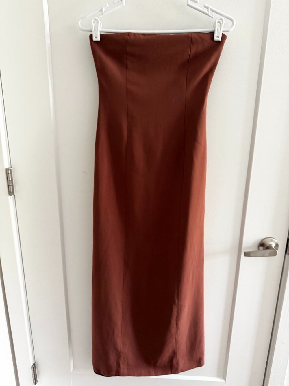 Zara Strapless Maxi Dress XS | Mauve Brown Formal Evening Dress